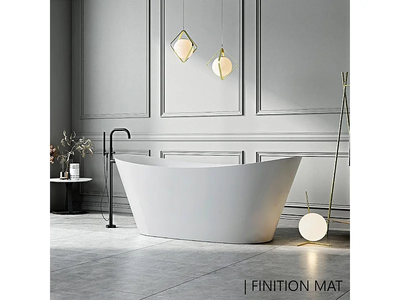 Baignoire îlot design ovale PALMA blanche 170 cm Mat