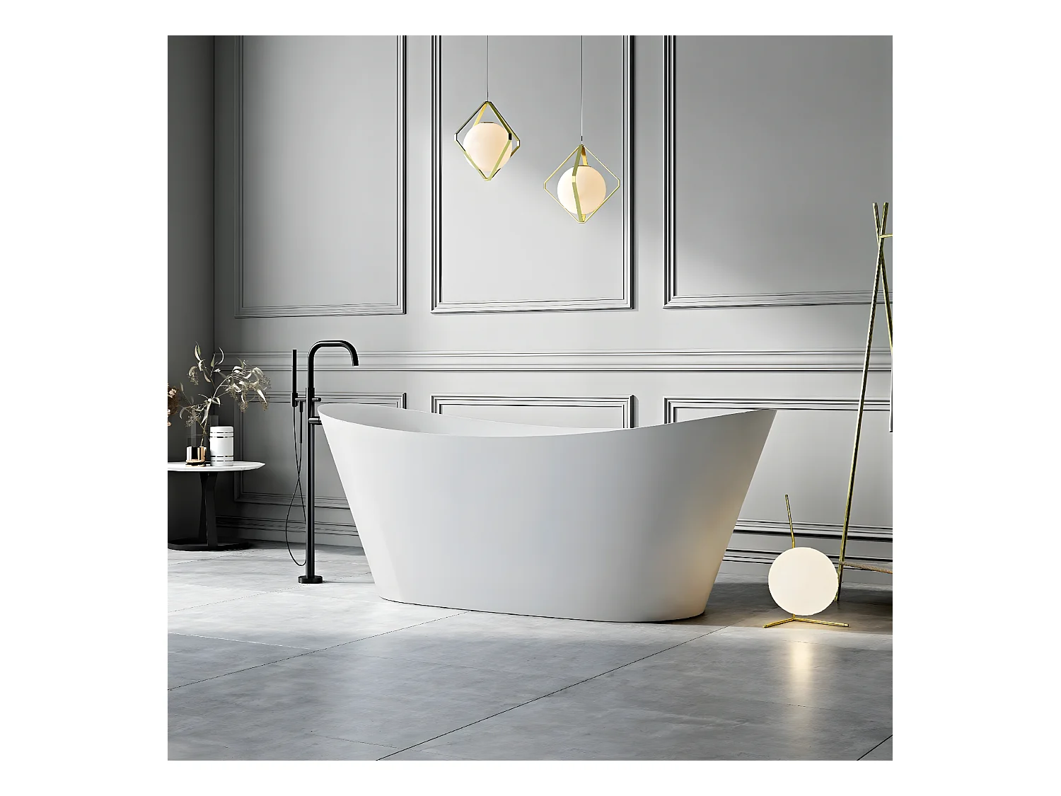 Vasca freestanding ovale PALMA bianca Opaca 170 cm