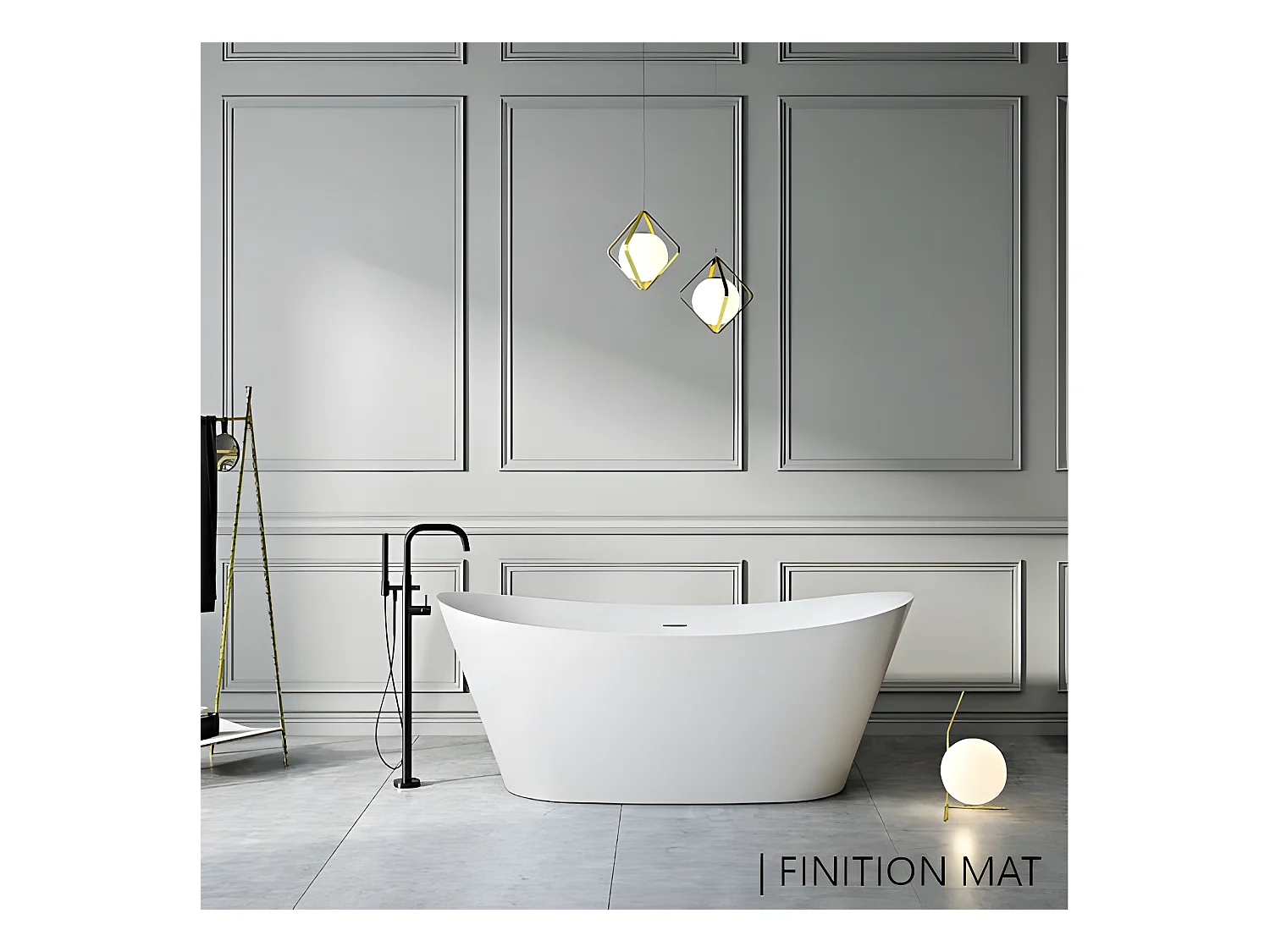 Vasca freestanding ovale PALMA bianca Opaca 170 cm