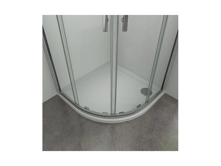 Cabine de douche coulissante 80x80x185cm cabine de douche 1/4 rond, 6mm verre de sécurité anticalcaire