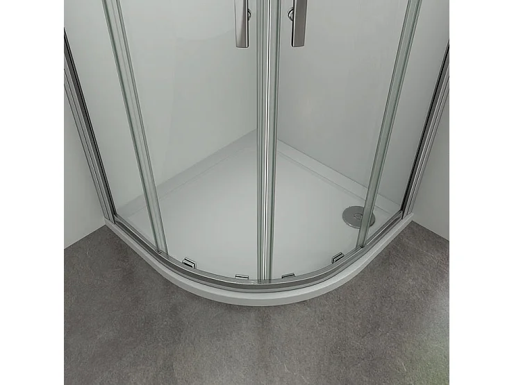 Cabine de douche coulissante 90x90x185cm cabine de douche 1/4 rond, 6mm verre de sécurité anticalcaire