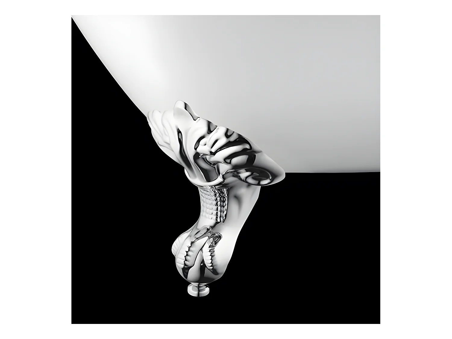 Baignoire sur pieds en fonte PLYMOUTH Blanche 153 cm Pieds blancs