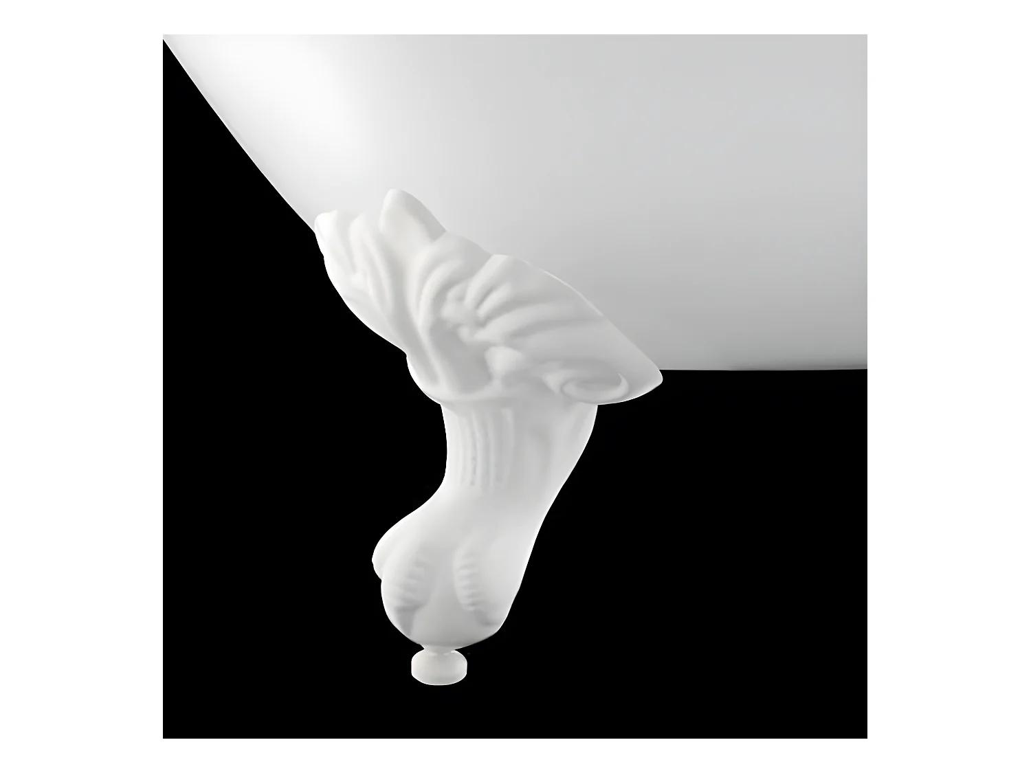 Baignoire sur pieds en fonte PLYMOUTH Blanche 153 cm Pieds blancs