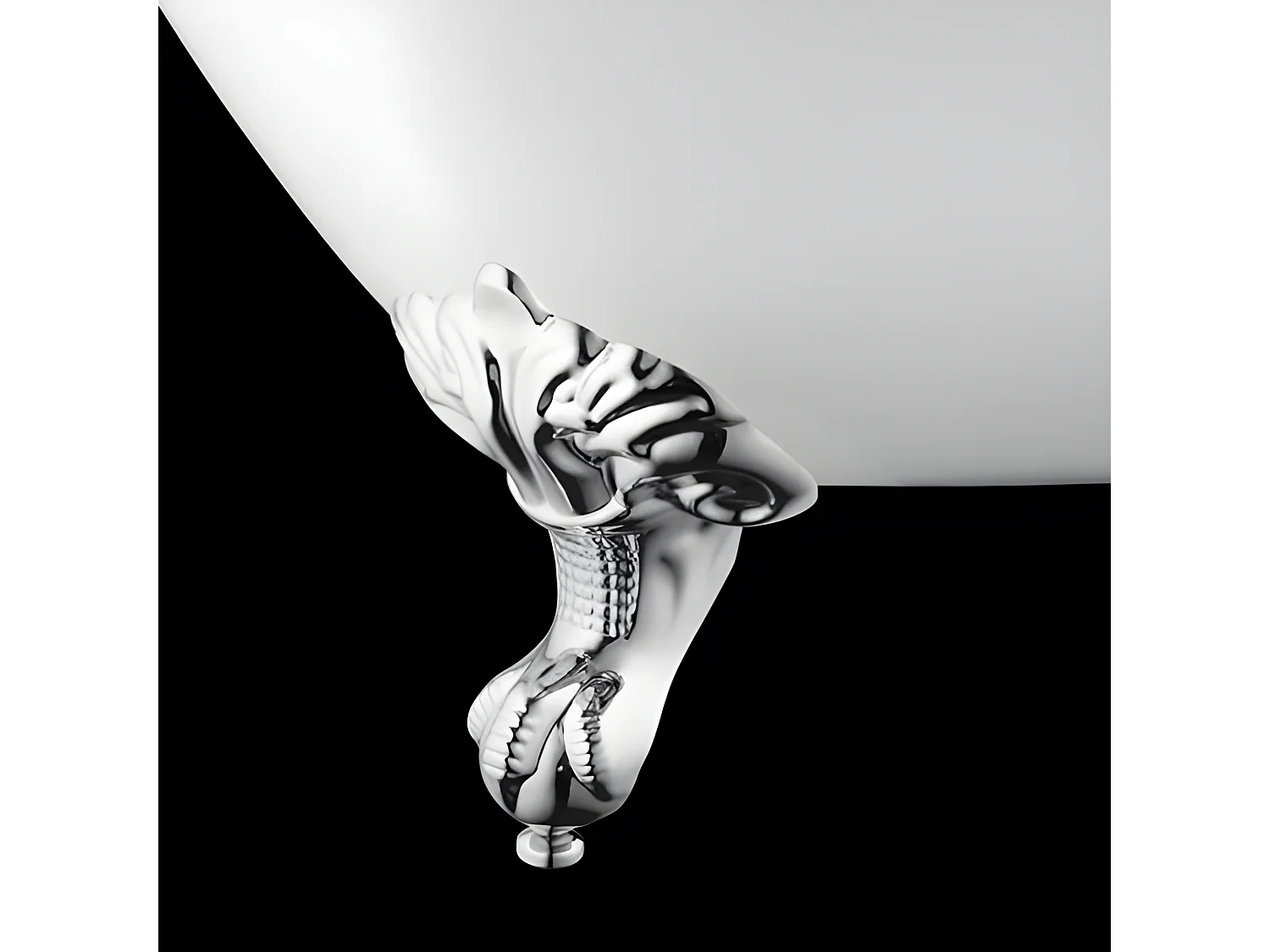 Freistehende Gusseisen Badewanne PLYMOUTH weiß Füße WEISS 153 cm