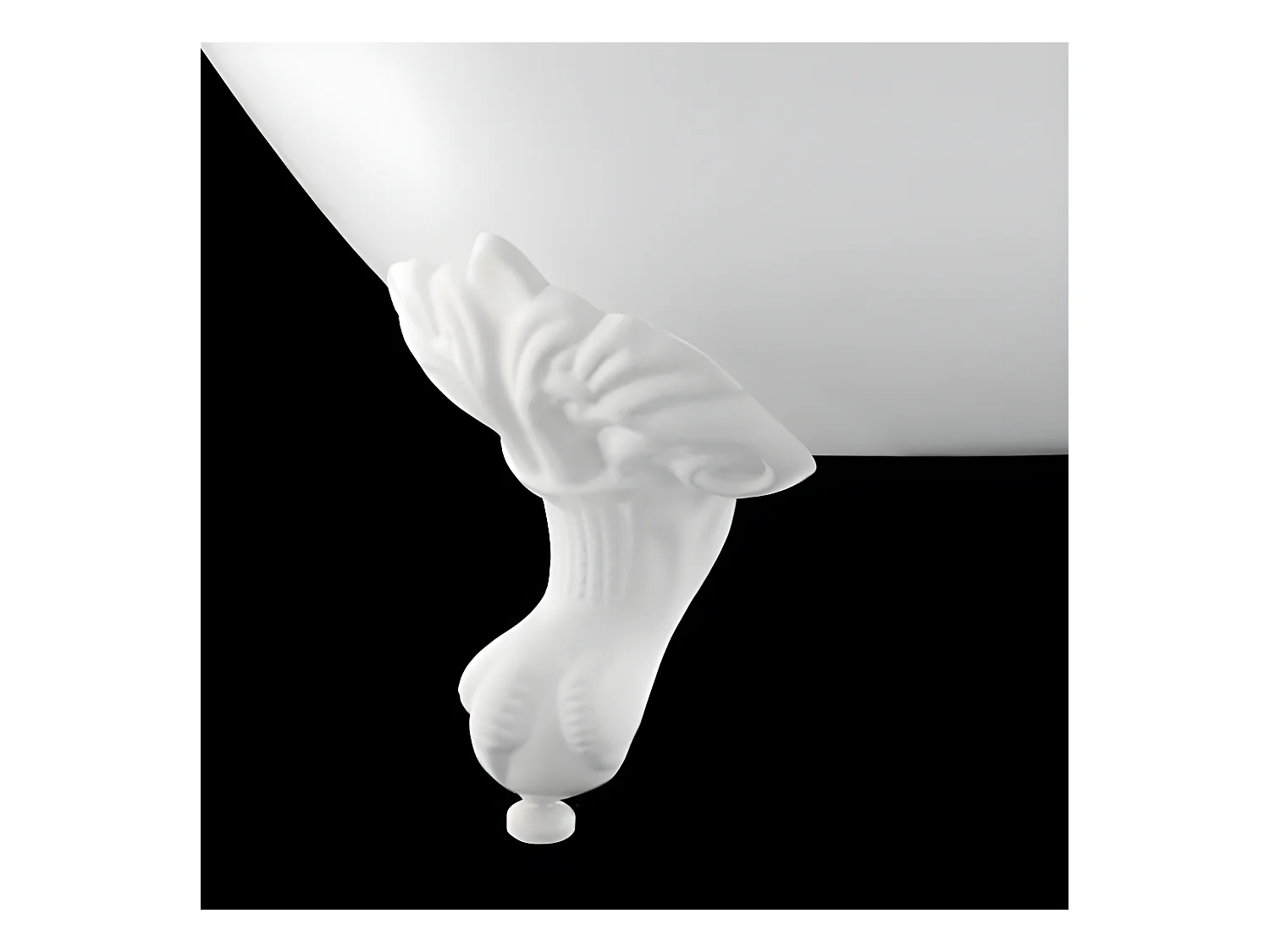 Baignoire sur pieds en fonte PLYMOUTH Blanche 153 cm Pieds noirs