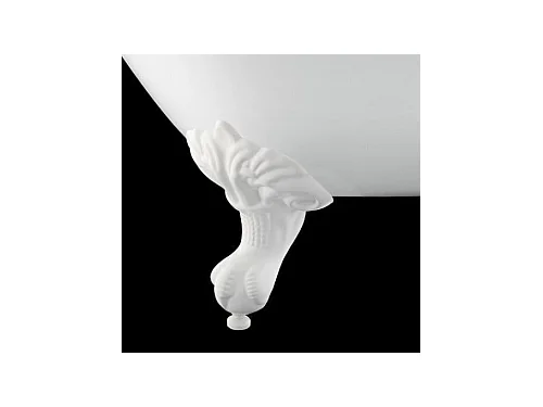 Baignoire sur pieds en fonte PLYMOUTH Grise 153 cm Pieds blancs