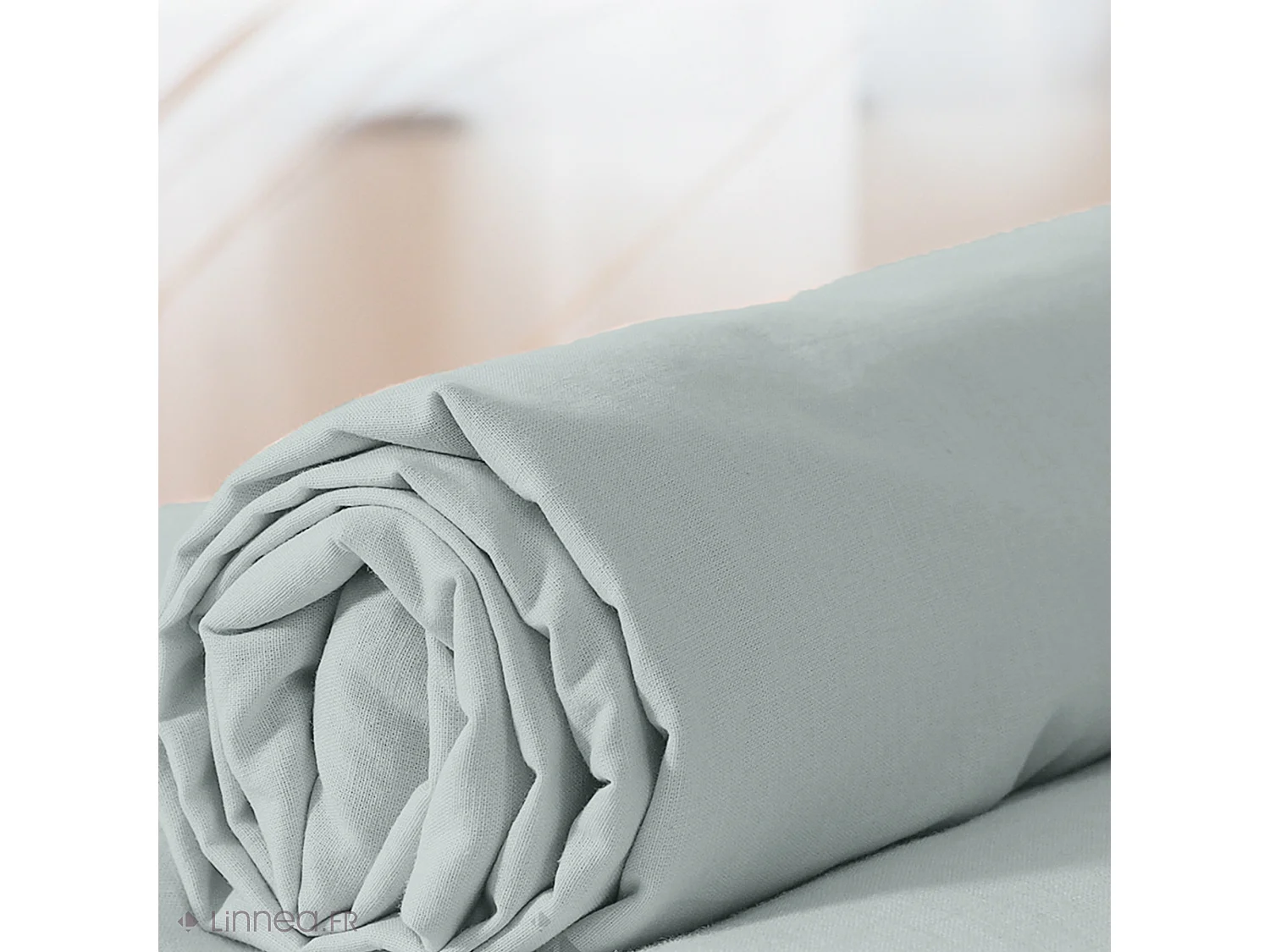 Drap housse 140x190 cm coton lavé LINO gris
