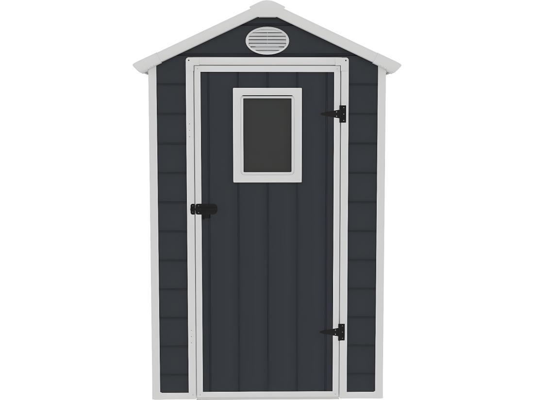 vente unique Abri de jardin résine "Texas" - kit d'ancrage inclus - 1.34 m² - Anthracite