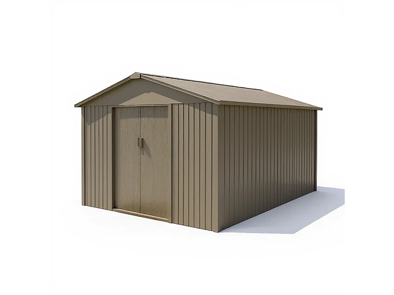 Casetta da giardino in metallo - LEGNO VECCHIO - 9,7 m²