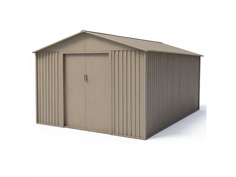 Casetta da giardino in metallo - EFFETTO LEGNO INVECHIATO - 13,5 m²