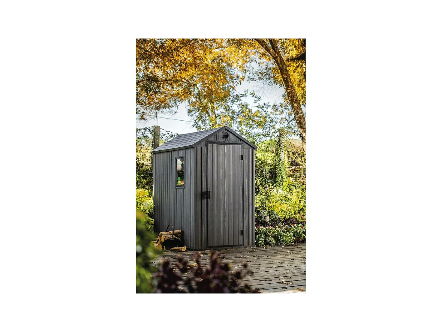 Tuinhuis van hars "Darwin 46" - 2,3m² - Grijs, met stevige vloer en ventilatie