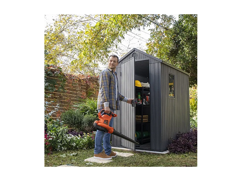 Tuinhuis van hars "Darwin 46" - 2,3m² - Grijs, met stevige vloer en ventilatie