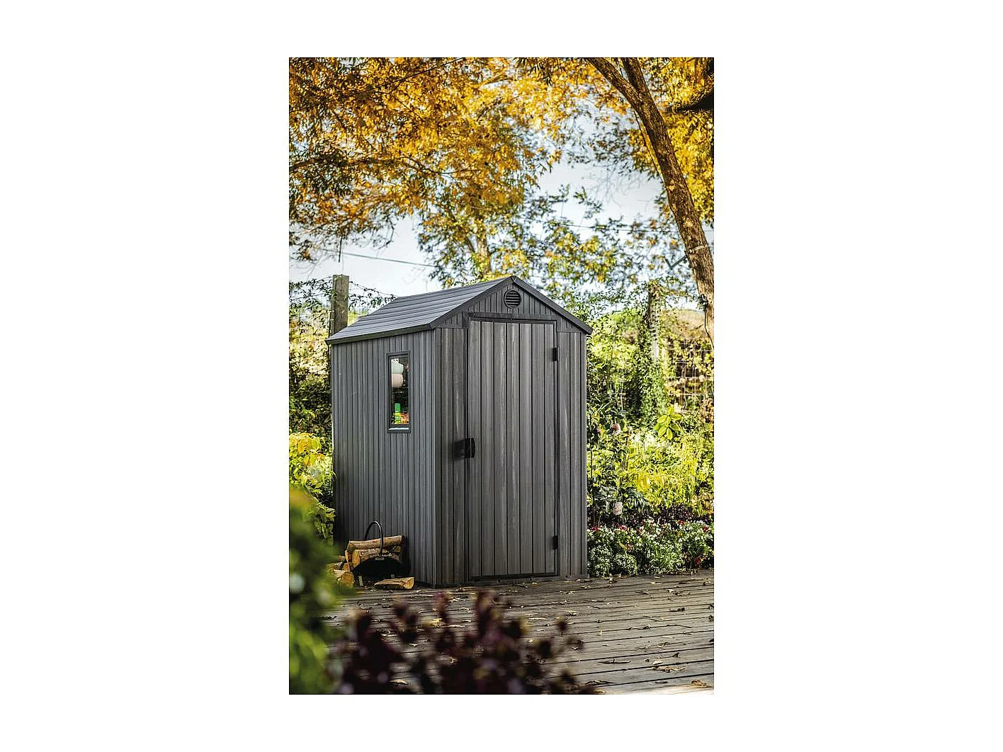 Tuinhuis van hars "Darwin 46" - 2,3m² - Grijs, met stevige vloer en ventilatie