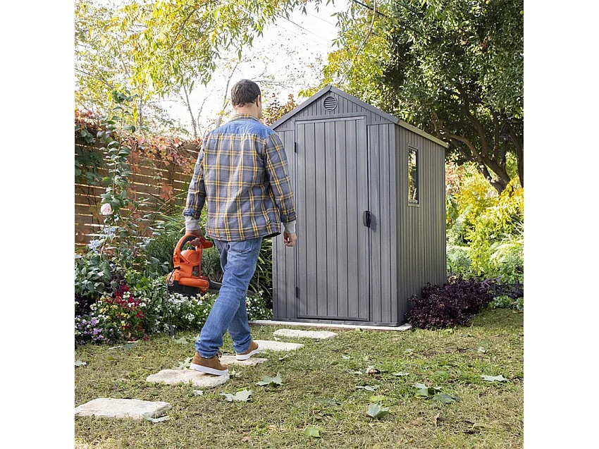 Tuinhuis van hars "Darwin 46" - 2,3m² - Grijs, met stevige vloer en ventilatie