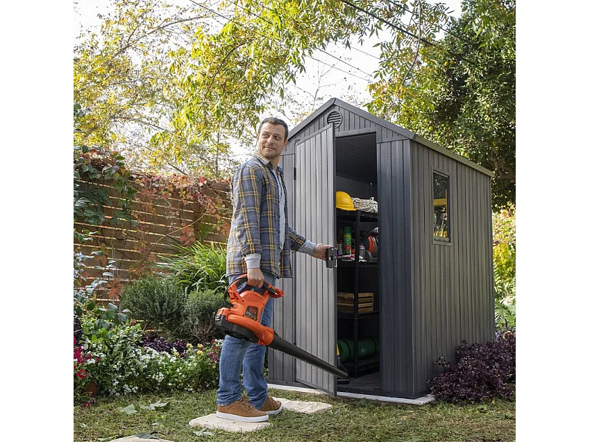 Tuinhuis van hars "Darwin 46" - 2,3m² - Grijs, met stevige vloer en ventilatie