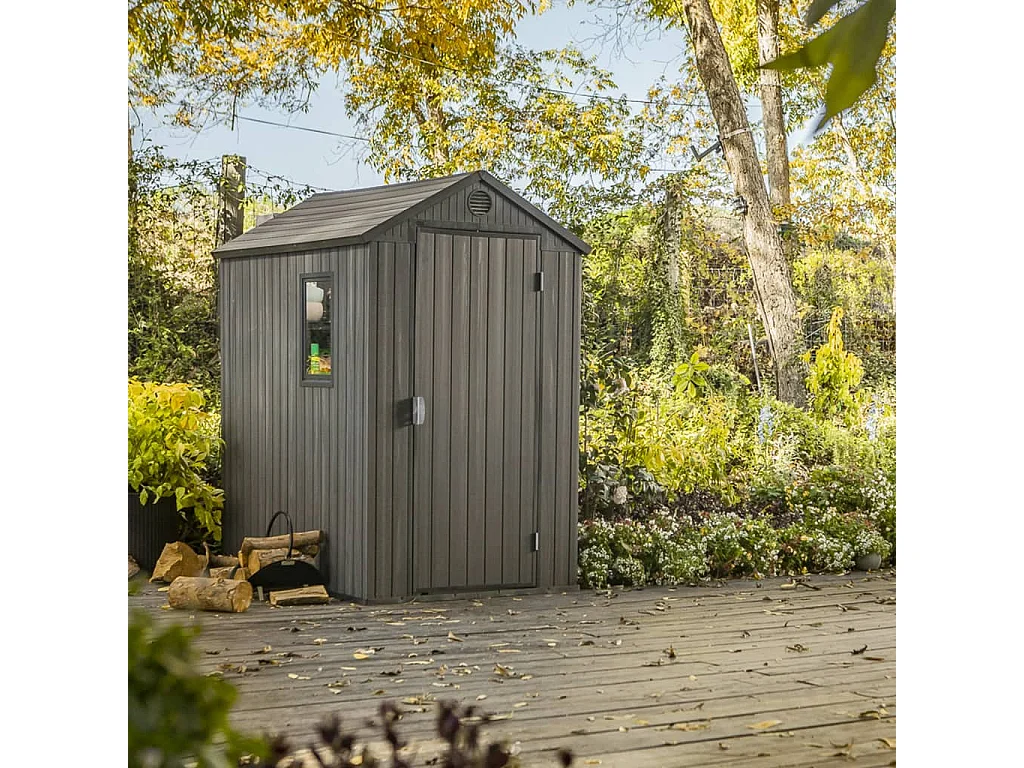 Abri jardin résine "Darwin 46" - 2,3m² - 126 x 185 x 205 cm -  Gris