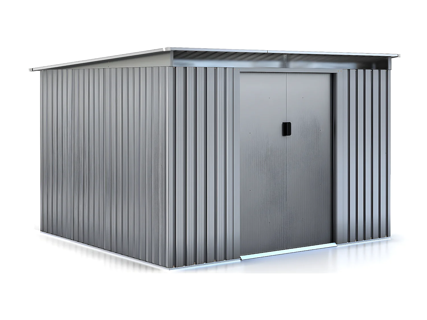 Abri de jardin métal toit plat "Texas" - 6,29 m² - Gris