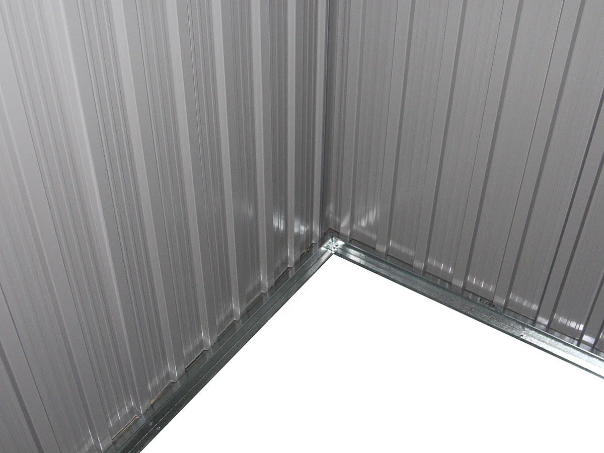 Abri de jardin métal toit plat "Texas" - 6,29 m² - Gris