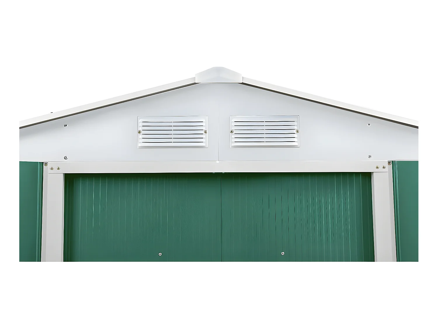 Metalen tuinhuis "Rosas" - 2,71 m² met dubbele schuifdeur en 4 ventilatieroosters