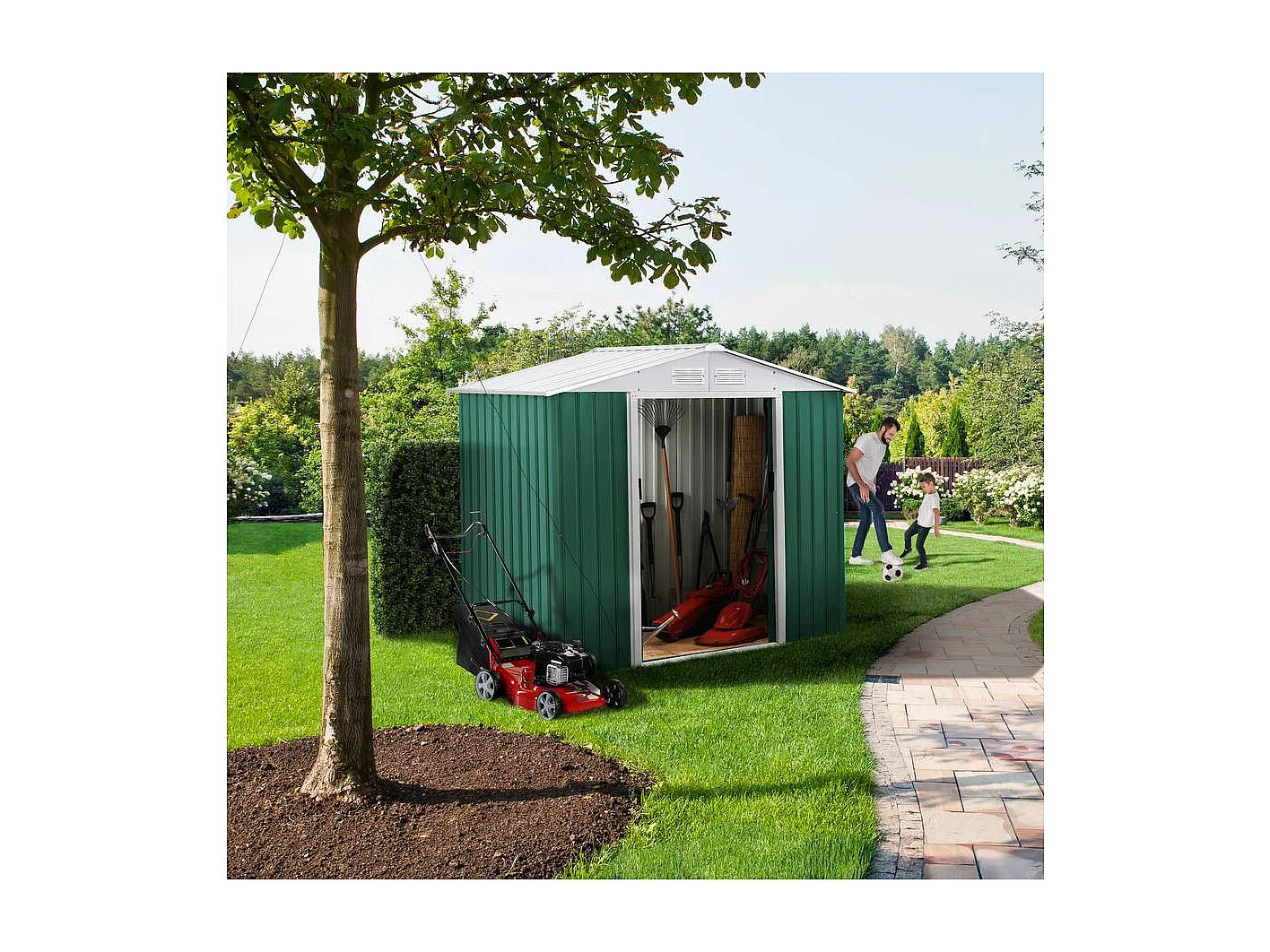 Tuinhuisje metaal "Rosas" - 2,71 m² - Groen