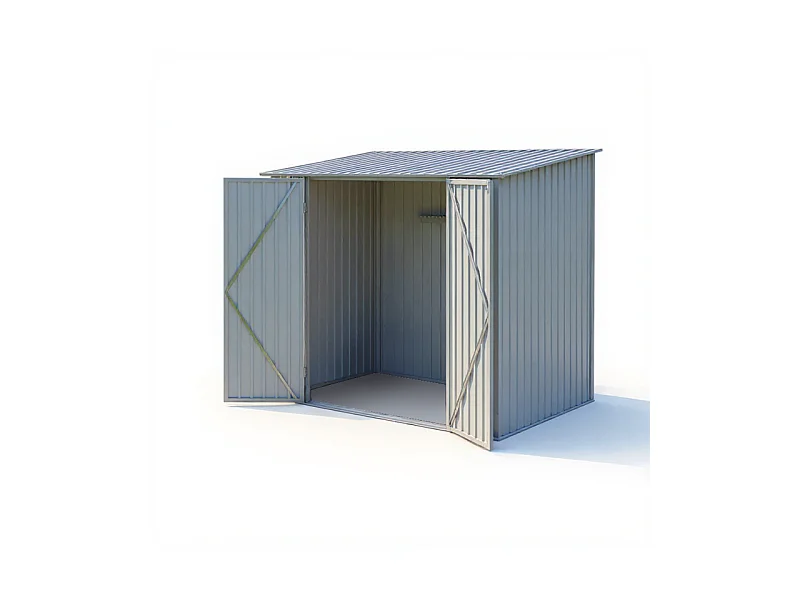 Casetta da giardino in metallo monopendenza - LEGNO VECCHIO - 3,31 m²