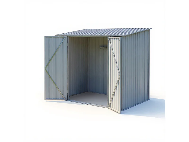 Casetta da giardino in metallo monopendenza - LEGNO VECCHIO - 3,31 m²