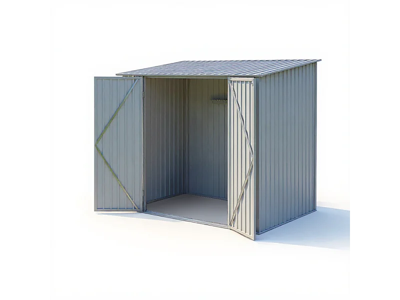 Casetta da giardino in metallo monopendenza - LEGNO VECCHIO - 3,31 m²