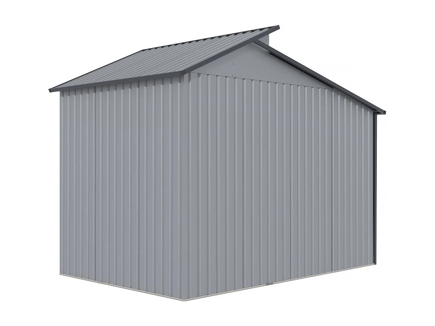 Caseta de metal con pergola "Madras" - 5.64 m² - Gris, Caseta de metal con pergola "Madras" - 5.64 m² - Gris