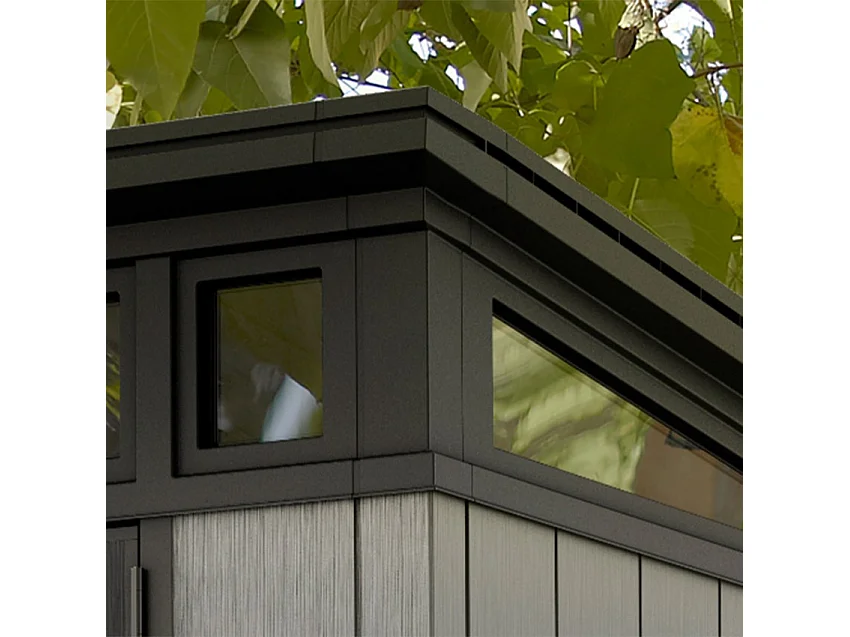 Abri jardin résine "Brossium Monopente 77" - 4.7 m² - 218 x 218 x 226 cm - Gris