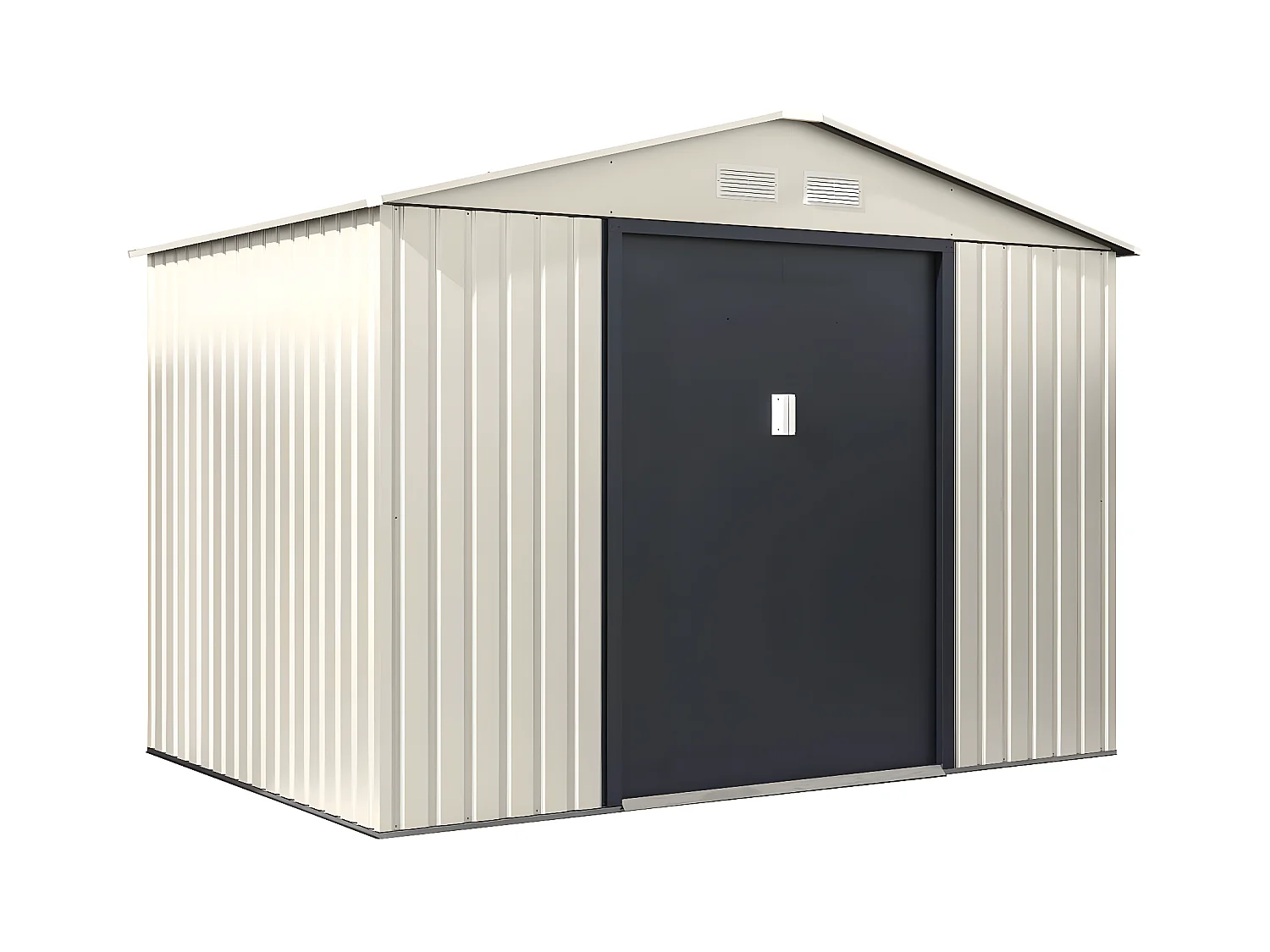 Abri de jardin métal "Nebraska" - 5,29 m2 (4,83 m2 au sol) - Beige