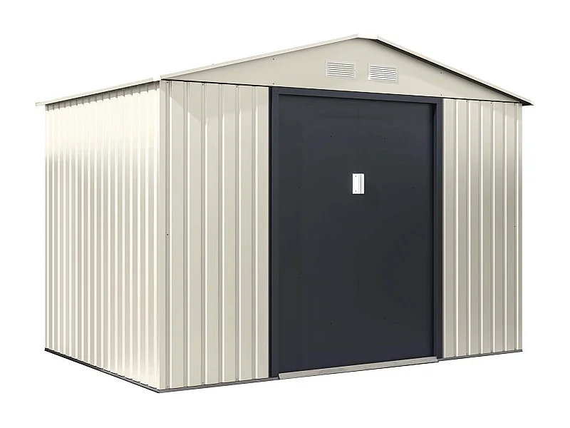 Caseta de jardín metálica "Nebraska" - 5,30 m² - Beige/Gris antracita