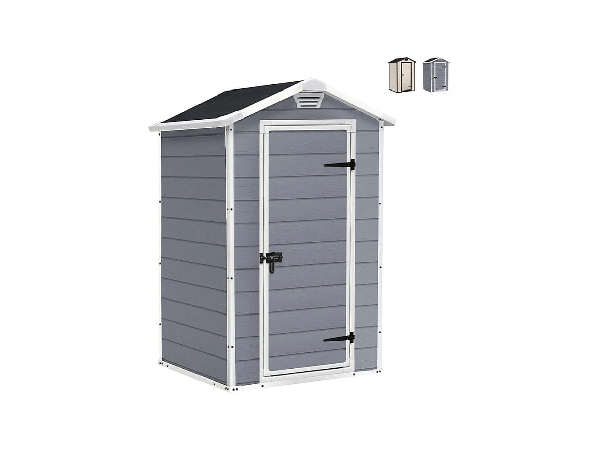 Premium 43 Kunststof Tuinhuis - 1,20m² - Waterdicht en Esthetisch Grijs