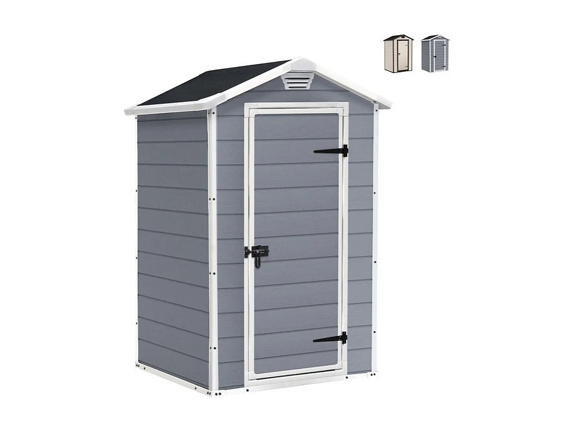 Premium 43 Kunststof Tuinhuis - 1,20m² - Waterdicht en Esthetisch Grijs