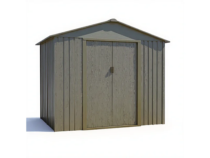 Casetta da giardino in metallo - LEGNO VECCHIO - 4,7 m²