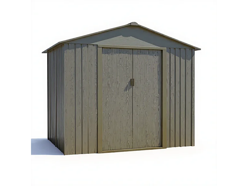 Casetta da giardino in metallo - LEGNO VECCHIO - 4,7 m²