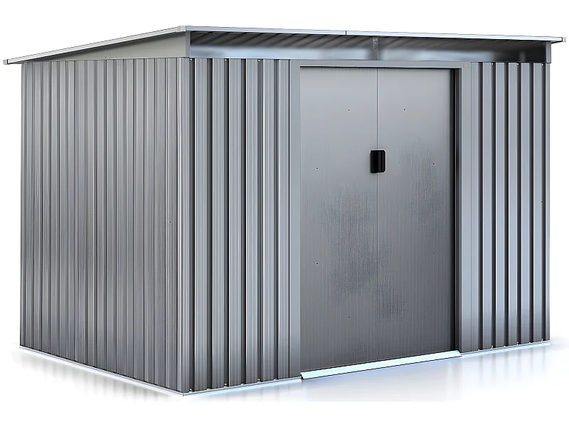 Gerätehaus aus Metall mit Flachdach "Texas" - 4,72 m² - Grau