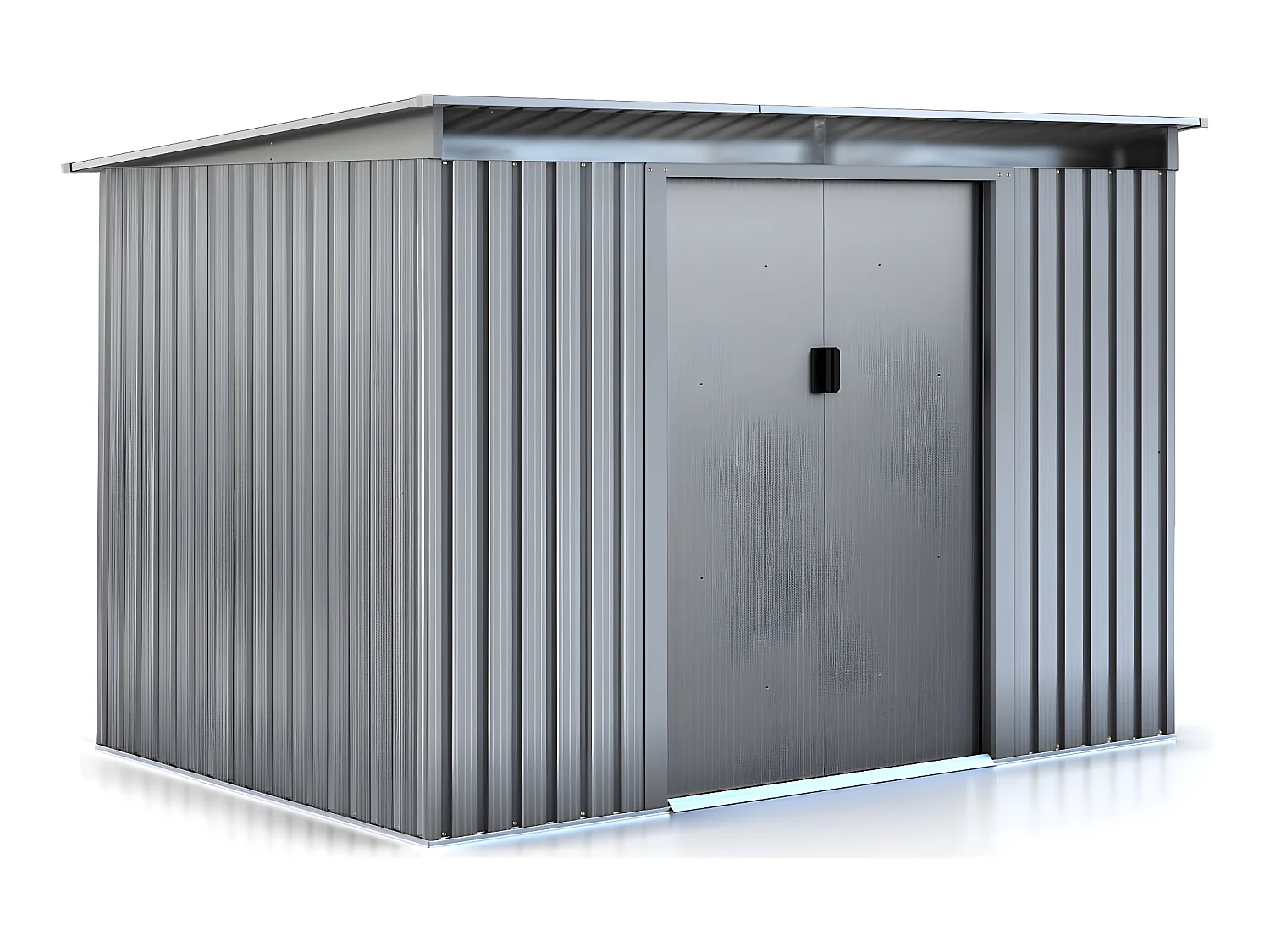 Abri de jardin métal toit plat "Texas" - 4,72 m² - Gris