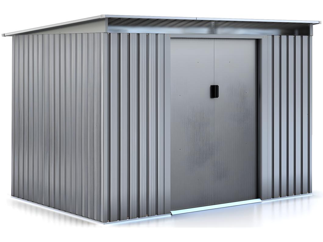 Abri de jardin métal toit plat "Texas" - 4,72 m² - Gris