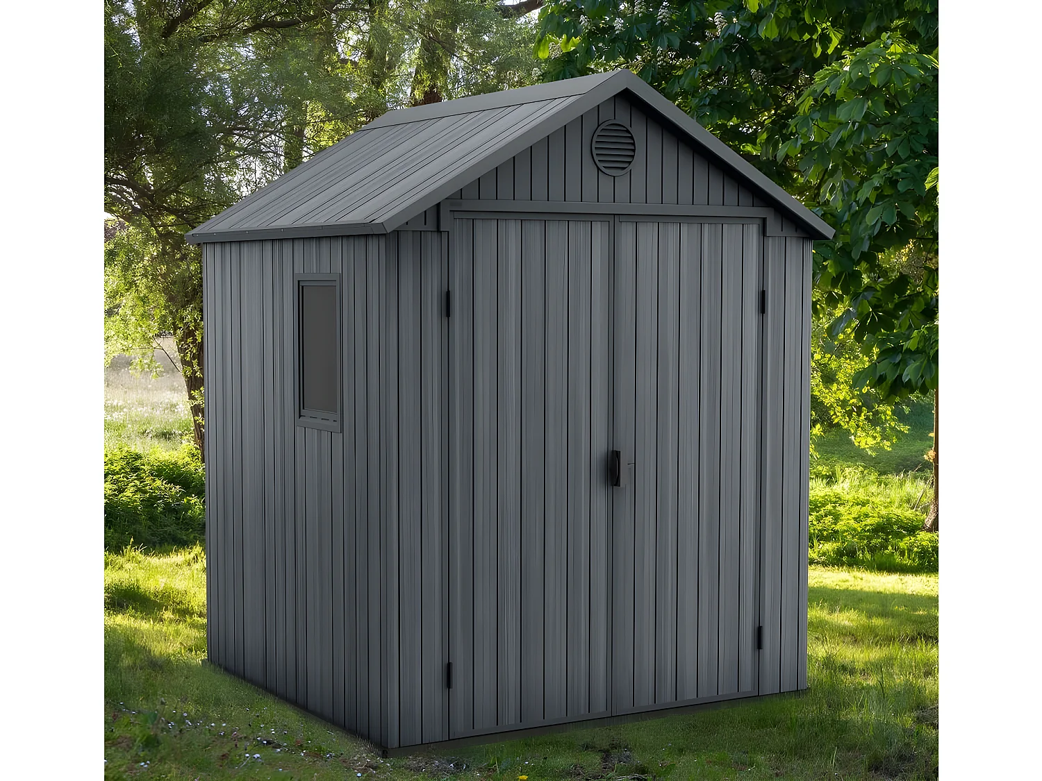 Tuinhuis van hars Darwin 68 - 4,1m² - Antracietgrijs met geïntegreerde vloer