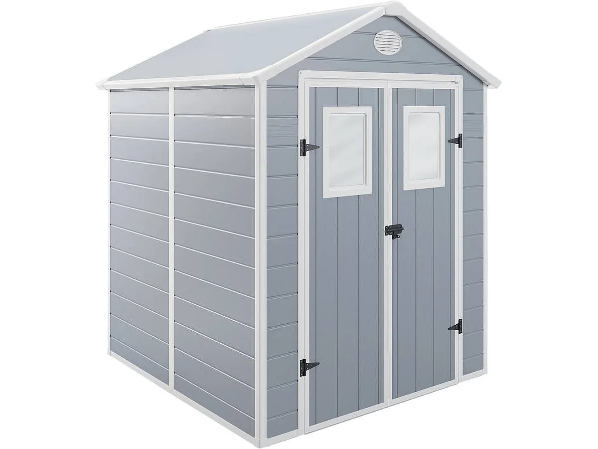 Abri de jardin résine "Texas" - 3.57 m² - 190 x 188 x 225 cm - Gris