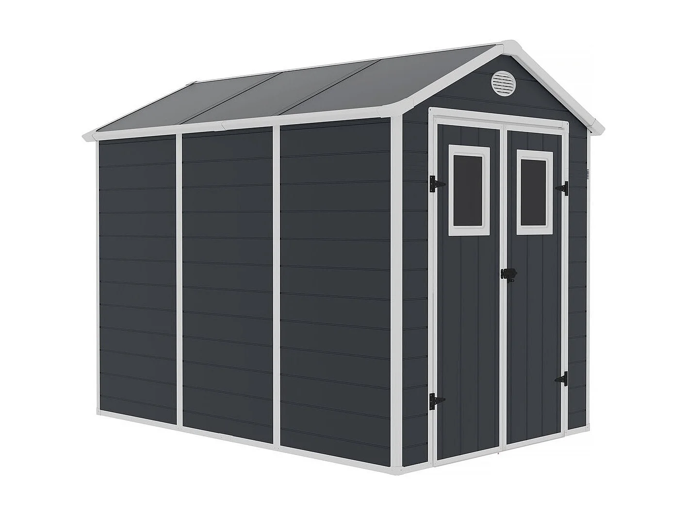 Abri de jardin résine "Texas" - 5.23 m² - kit d'ancrage inclus  - Anthracite