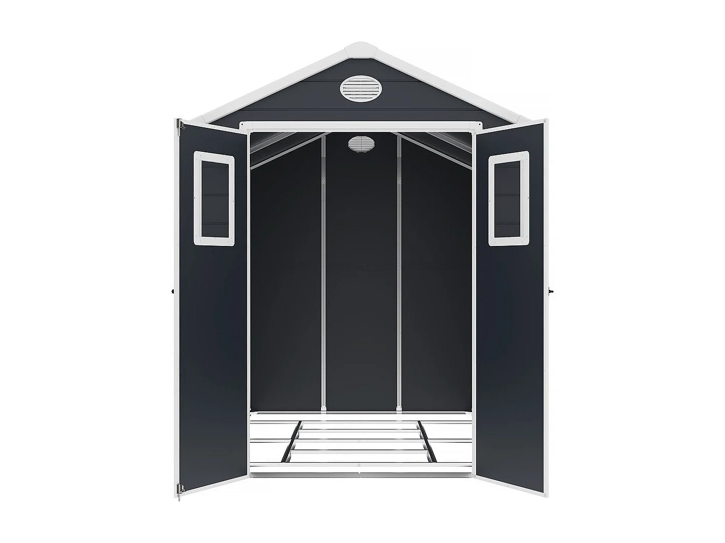 Abri de jardin résine "Texas" - 5.23 m² - kit d'ancrage inclus  - Anthracite