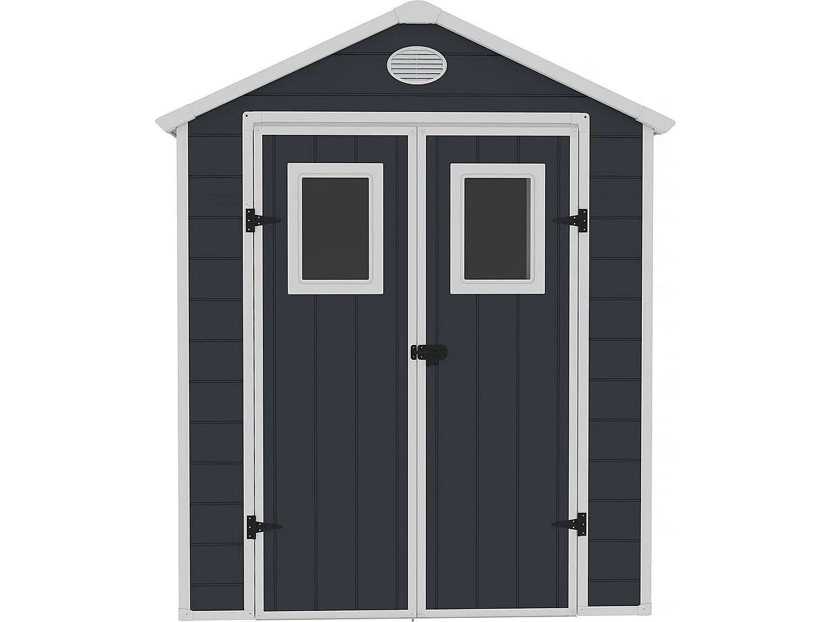 Harts trädgårdsskjul "Texas" - 5,23 m² - Antracit - UV-resistent - Stålram - Ventilation - Förankringskit