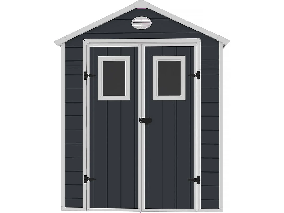 Abri de jardin résine "Texas" - 5.23 m² - kit d'ancrage inclus  - Anthracite