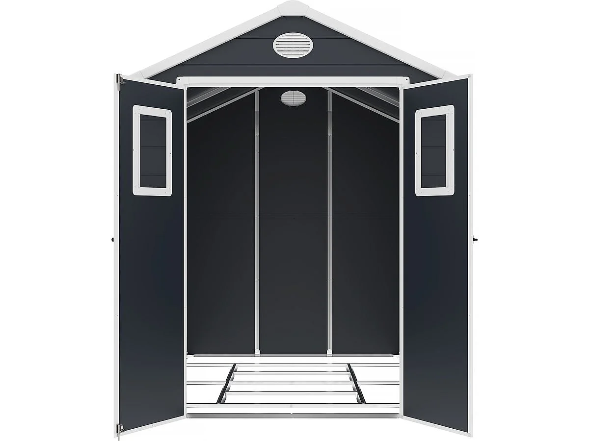 Abri de jardin résine "Texas" - 5.23 m² - kit d'ancrage inclus  - Anthracite