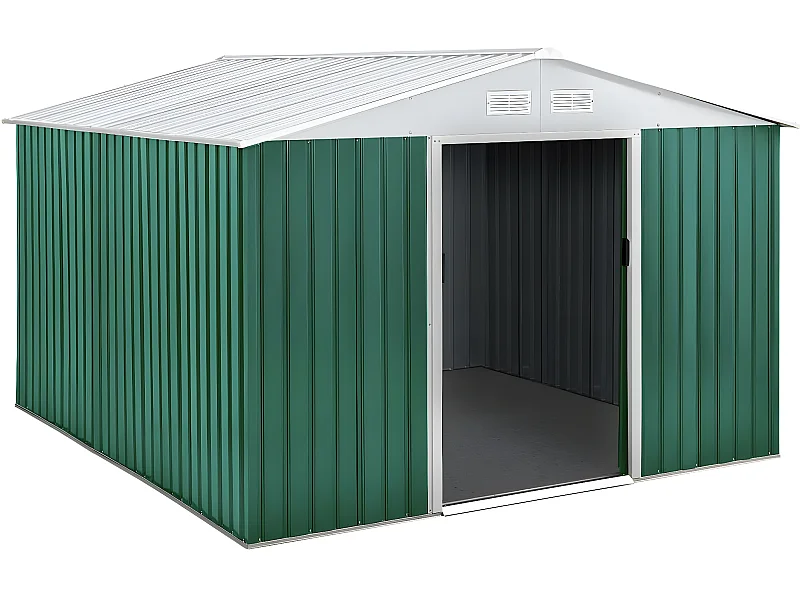 Metalen tuinhuis "Rosas" - 7,06 m² met dubbele schuifdeur en optimale ventilatie