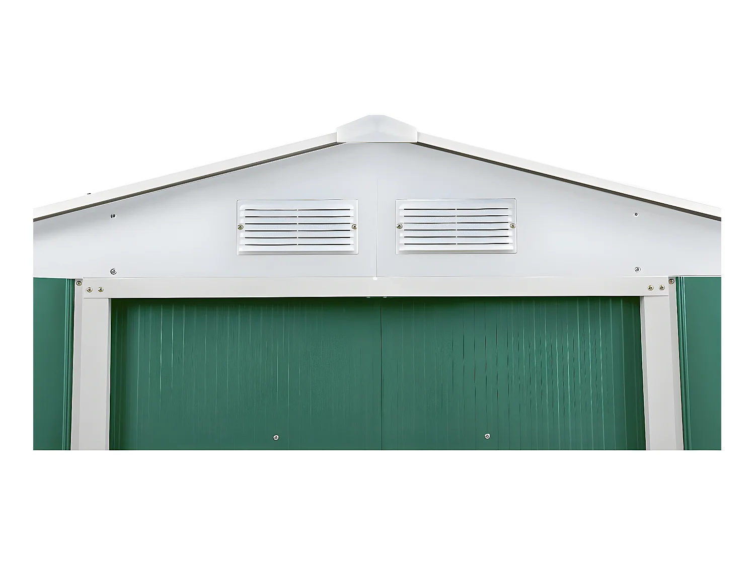 Abrigo de jardim em metal "Rosas" - 7,06 m² com porta de correr dupla e ventilação ideal