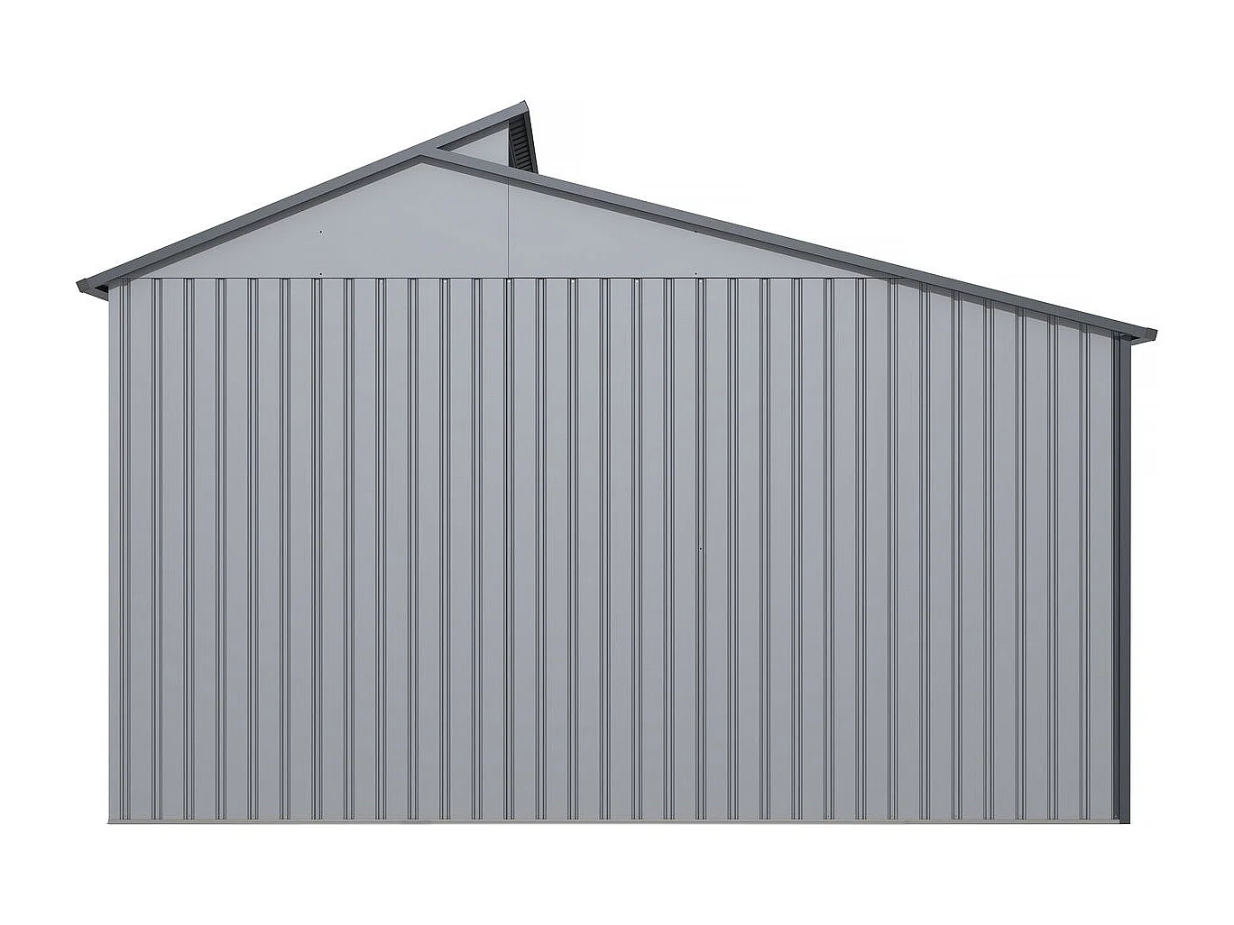 Abri de jardin métal avec pergola "Madras" - 9.12 m² - 257 x 355 x 237 cm - Gris