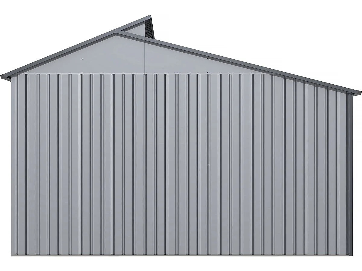 Tuinhuisje met overkapping metaal "Madras" - 9.12 m² - 355 x 257 x 237 cm - Grijs