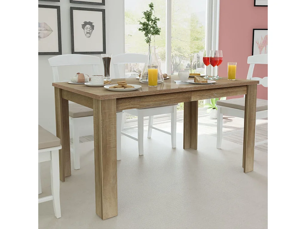 Table à manger 140x80x75 cm chêne